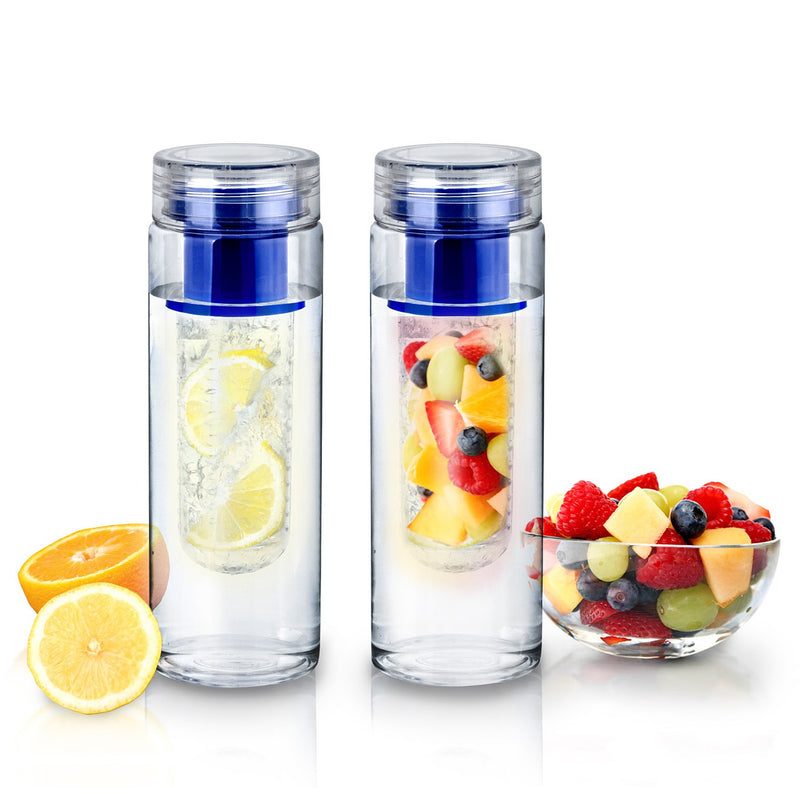 2 Pack Infuze H2O - Infuser Water Bottle - Blue 24oz - Flashpopup.com