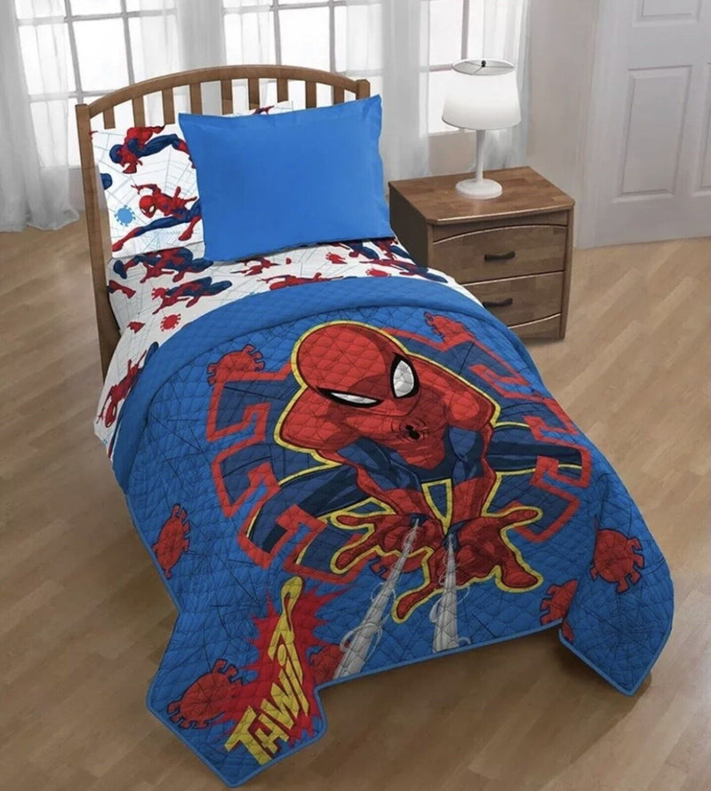 Spider-Man - Twin/Full Quilted Bedspread and Sham Set - Flashpopup.com