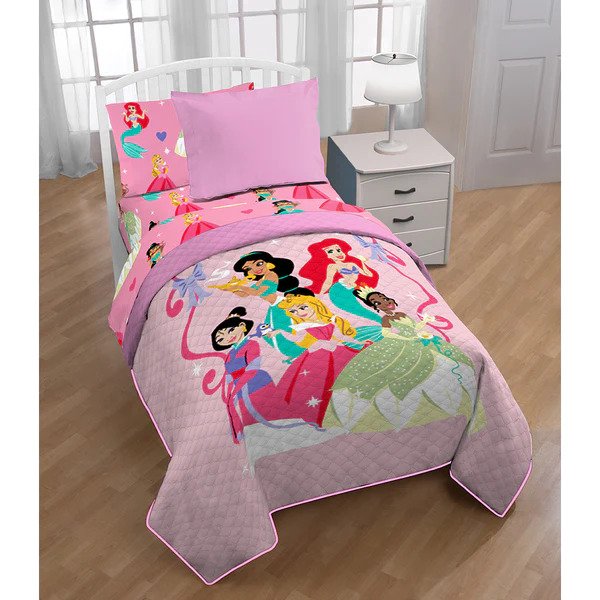Disney Princess - Twin/Full Quilted Bedspread and Sham Set - Flashpopup.com
