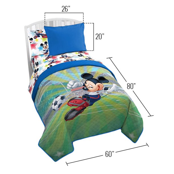 Disney Junior Mickey - Twin/Full Quilted Bedspread and Sham Set - Flashpopup.com