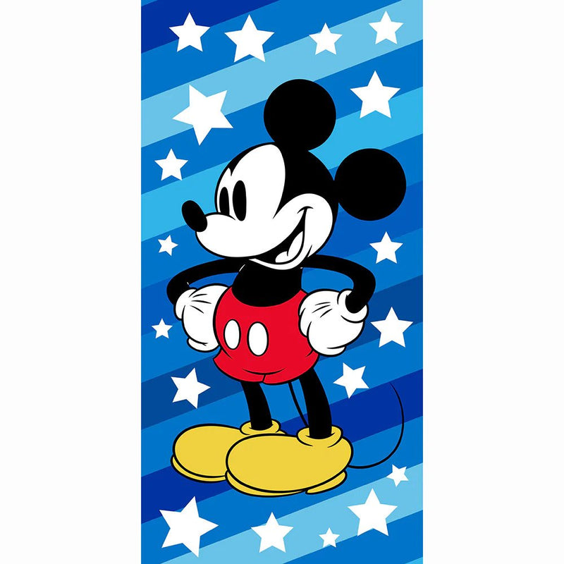 Disney Mickey Mouse "Super Star Blue Stripe" Beach Towel - 27 in. x 54 in. - Flashpopup.com