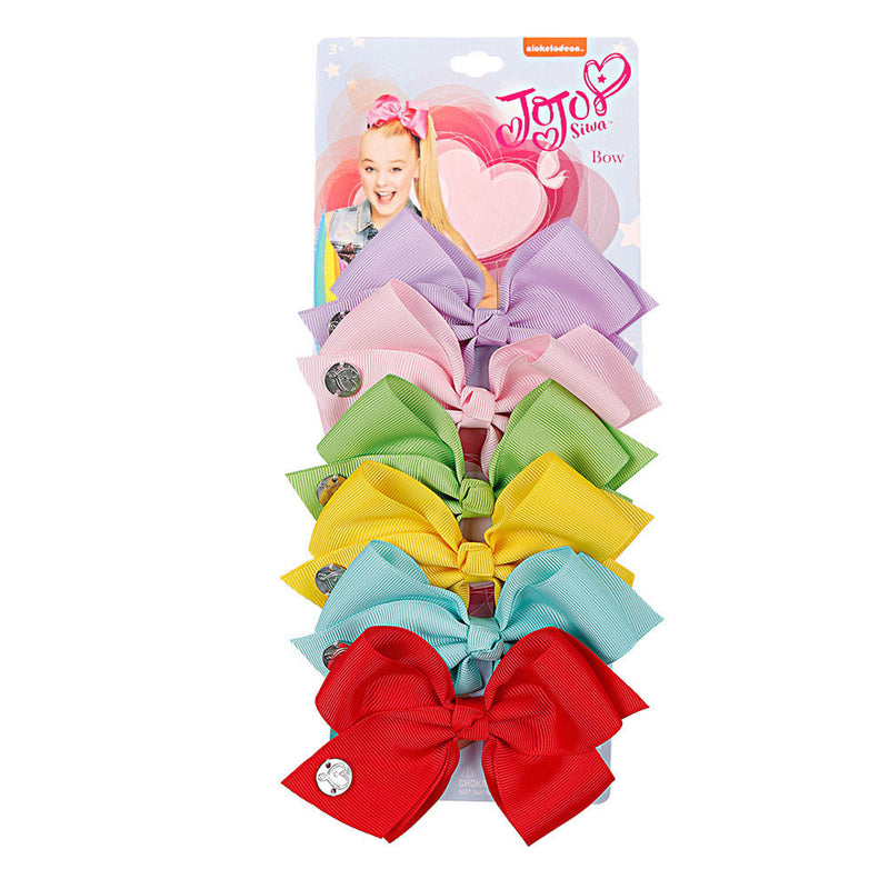 Jojo Siwa 6-Piece Bow Set Assorted Solid Colors - Flashpopup.com