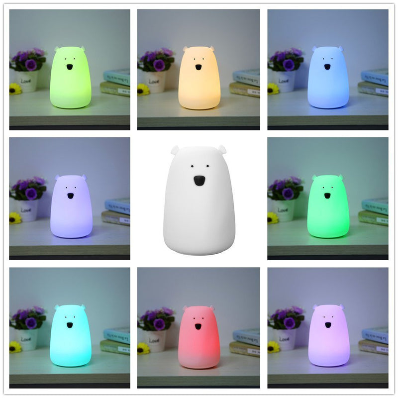 Polar Bear Night Lamp | Slap It or touch it for Color Change - Flashpopup.com