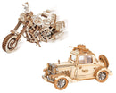DIY 3D Puzzle 2 Pack - Cruisier Motorcycle and Vintage Car