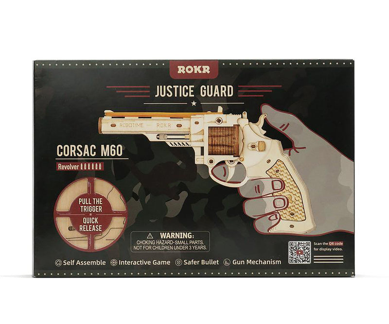 DIY 3D Wood Puzzle Corsac M60 Justice Guard Toy Gun - 102 Pieces - Flashpopup.com