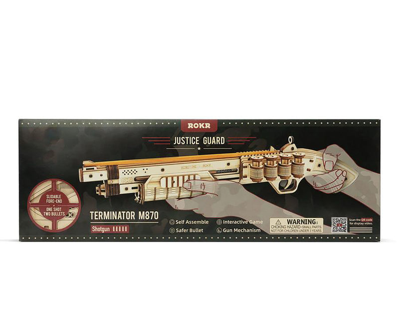 DIY 3D Wood Puzzle Rubber Band Gun Model Toys Shotgun - 172 Pieces - Flashpopup.com