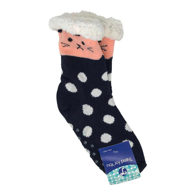 2 Pack Sherpa Socks - Gray Cat Blue Cat - Flashpopup.com