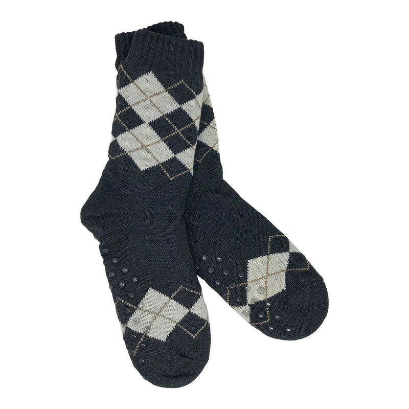 2 Pack Sherpa Socks - Gray Hearts, Gray Argyle - Flashpopup.com