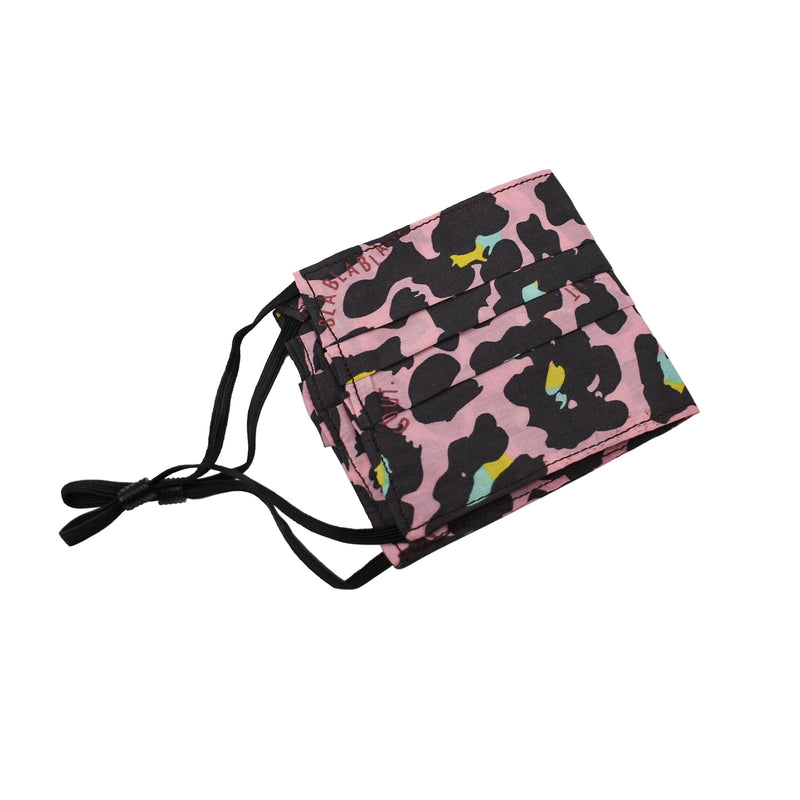 3Pc Pink Camo Pleated Washable Face Mask - Flashpopup.com