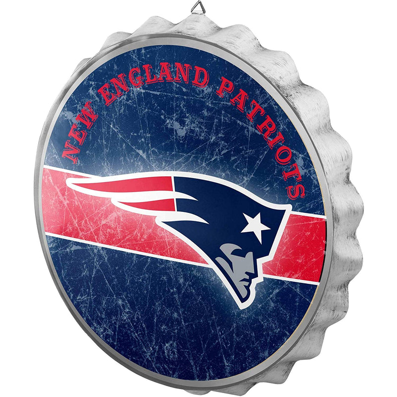 NFL Distressed Bottlecap Wall Sign - New England Patriots - Flashpopup.com