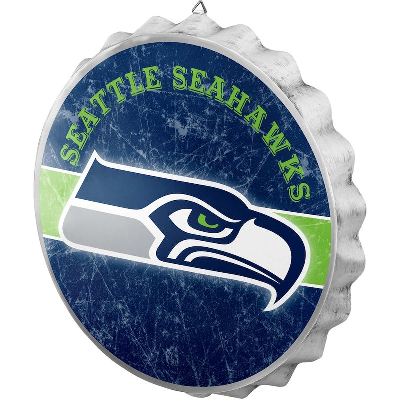 NFL Distressed Bottlecap Wall Sign - Seattle Seahawks - Flashpopup.com