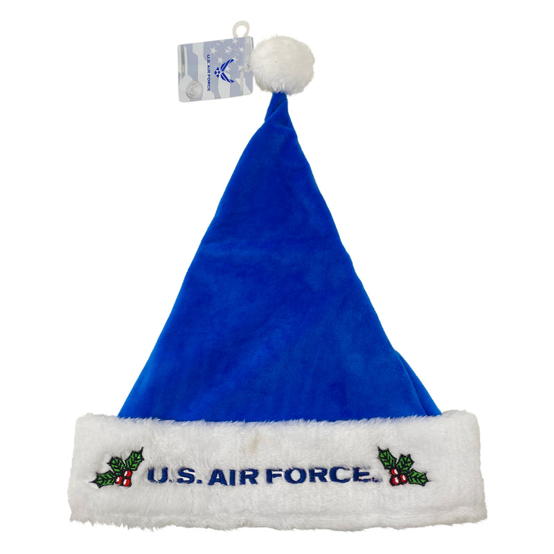 Military Air Force Christmas Santa Hat, Blue and Grey - Flashpopup.com