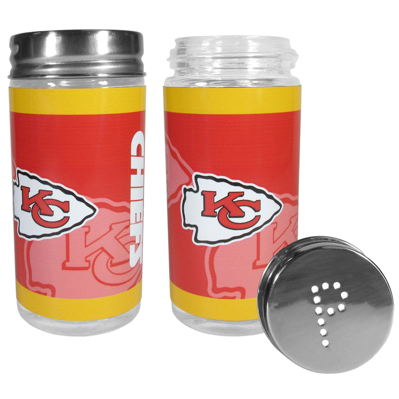 NFL Glass Salt & Pepper Shakers - Kansas City Chiefs - Flashpopup.com