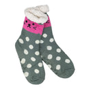Sherpa Footy Socks, Non Slip Bottom - Kitty - Flashpopup.com
