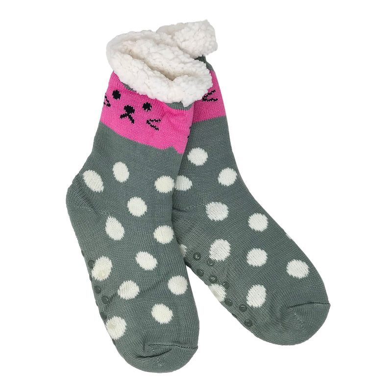 2 Pack Sherpa Socks - Gray Cat Blue Cat - Flashpopup.com