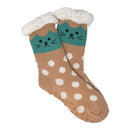 Sherpa Footy Socks, Non Slip Bottom - Kitty - Flashpopup.com