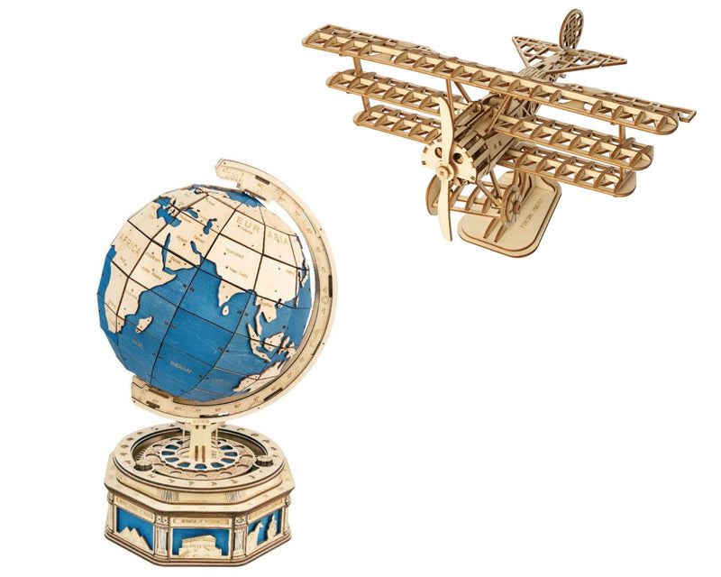 DIY 3D Puzzle 2 Pack - Big Globe and Airplane