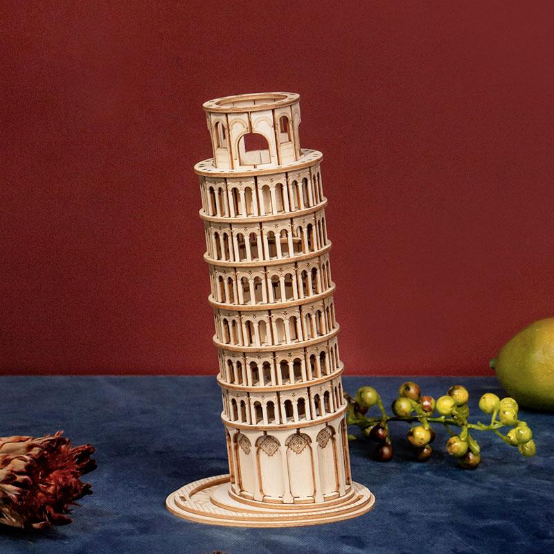 DIY 3D Wood Puzzle - Leaning Tower of Pisa - 137pcs - Flashpopup.com