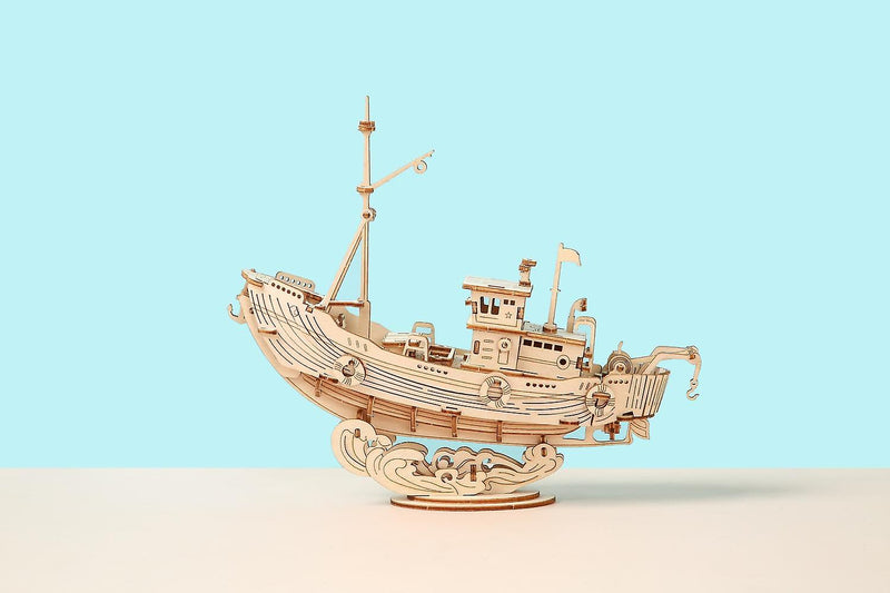 DIY 3D Wood Puzzle - Fishing Ship - 104pcs - Flashpopup.com