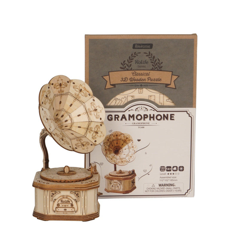 DIY 3D Puzzle 2 Pack - Vintage Camera and Gramophone