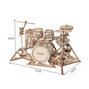 DIY 3D Wood Puzzle - Drum Kit - 246pcs - Flashpopup.com