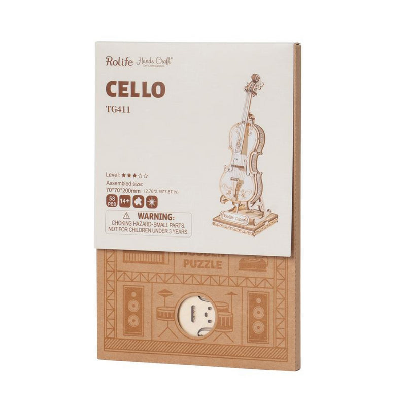 DIY 3D Wood Puzzle - Cello - 58pcs - Flashpopup.com
