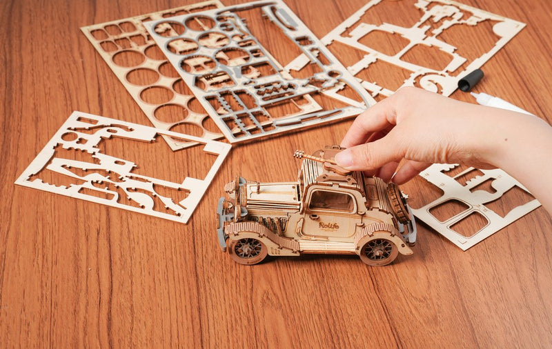 DIY 3D Wood Puzzle - Vintage Car - 164pcs - Flashpopup.com
