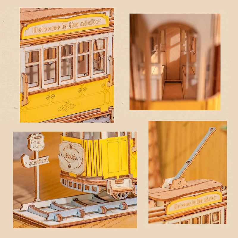 DIY 3D Wood Puzzle - Tramcar - 145pcs - Flashpopup.com