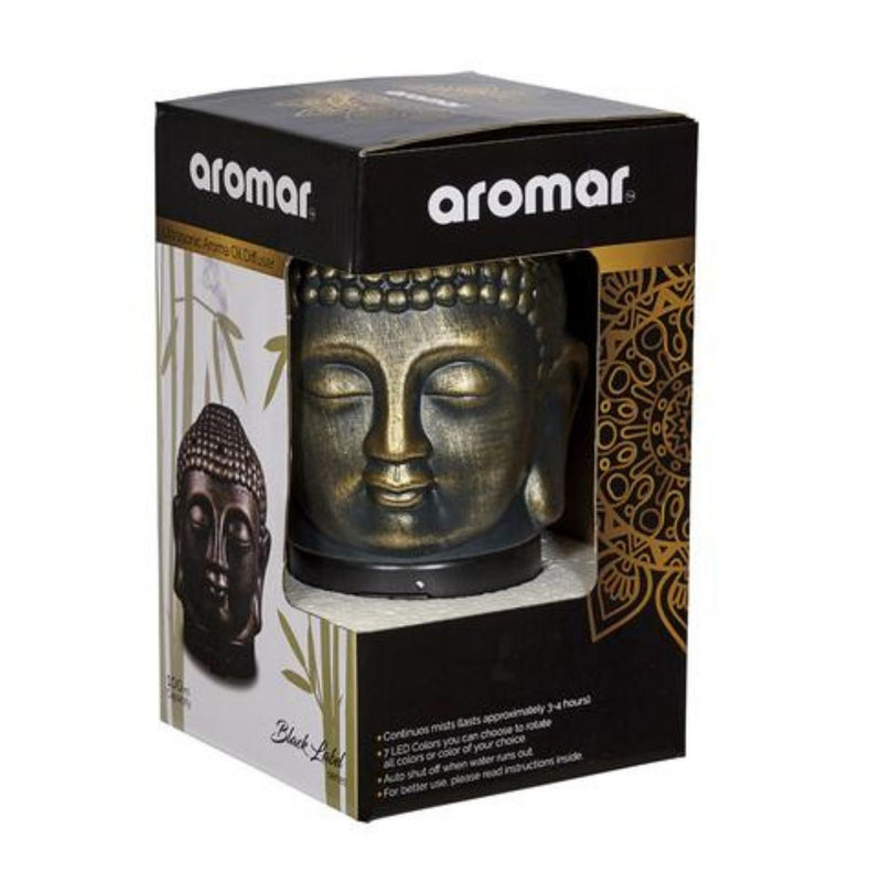 Aromar Ceramic Ultrasonic Diffuser Bronze Buddha Head (100ml) - Flashpopup.com