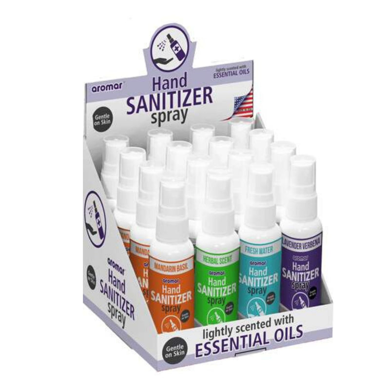 Aromar 16Pc Hand Sanitizer 2oz bottles 70% Alcohol Lightly scented with Essential Oils - 4 Scents - Flashpopup.com