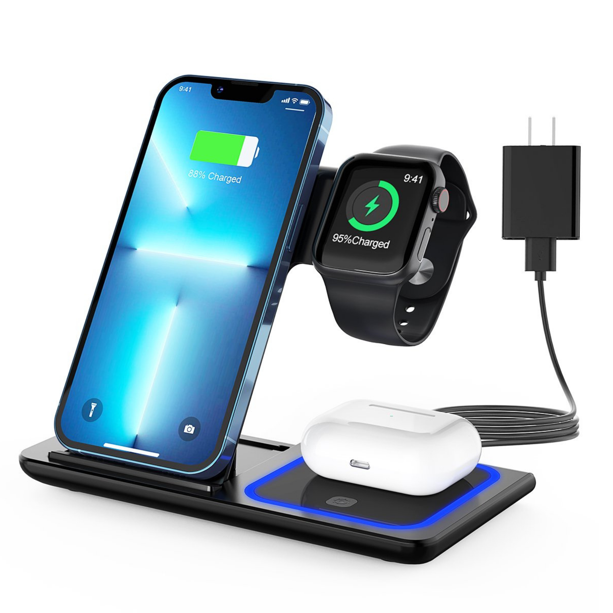 3-in-1 Wireless Foldable Charging Hub For All wireless devices