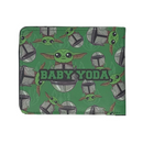 Star Wars Mandalorian and Baby Yoda/Grogu Green Men's Bifold Wallet - Flashpopup.com