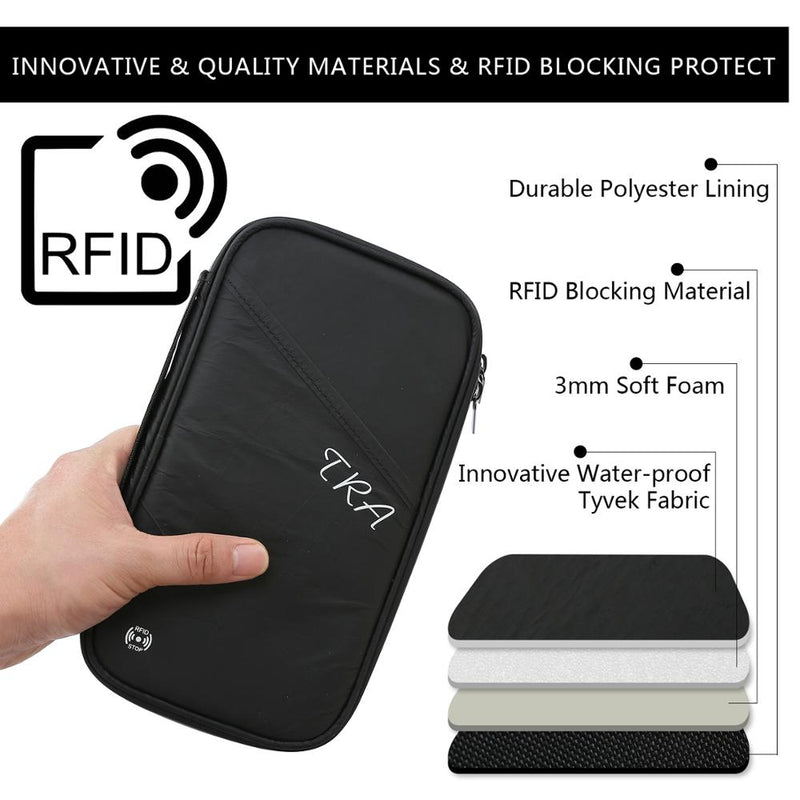 Water Resistant Passport Holder Wallet with RFID Blocking - BONUS 2 Vaccine Card Holders - Multiple Colors - Flashpopup.com