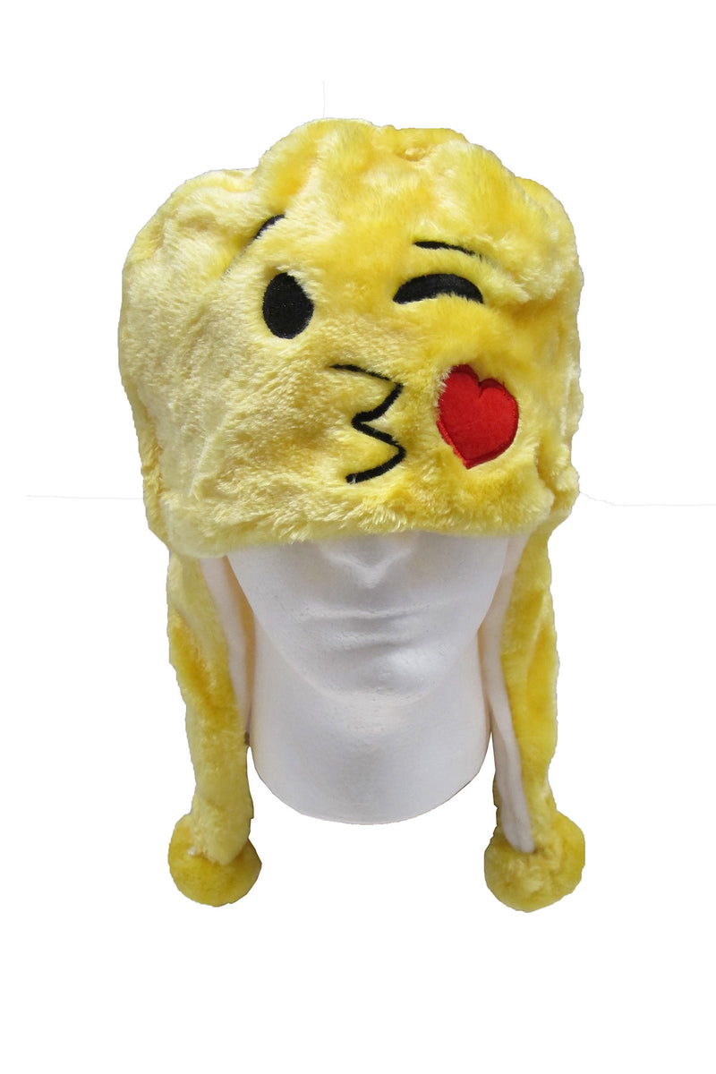 Emoji Kiss Face Yellow Peruvian Hat (Chullo) Cap - Flashpopup.com