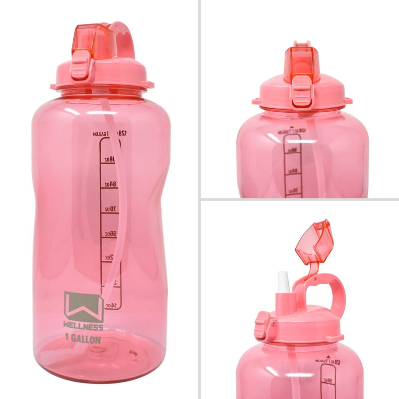 Wellness 1 Gallon Large Sports Water Bottle with Straw